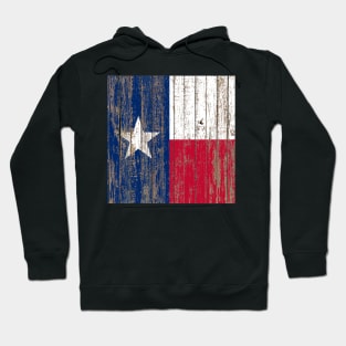 Rustic Primitive Wood Grain Western Country Texas Flag Hoodie